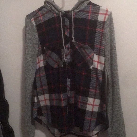 Girls plaid hooded jacket that is polyester - Picture 1 of 2